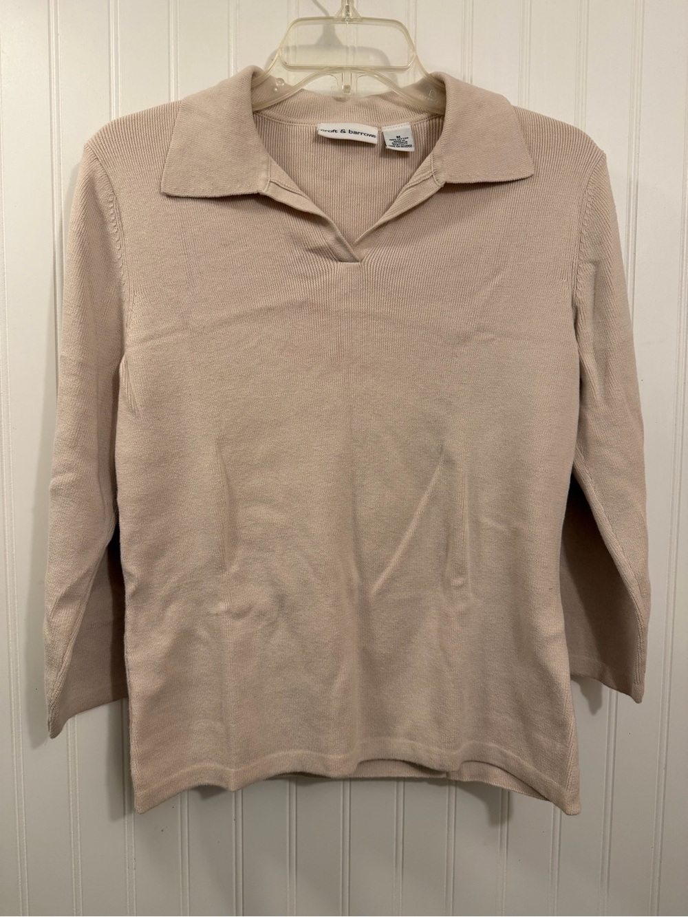 cream quarter sleeve blouse